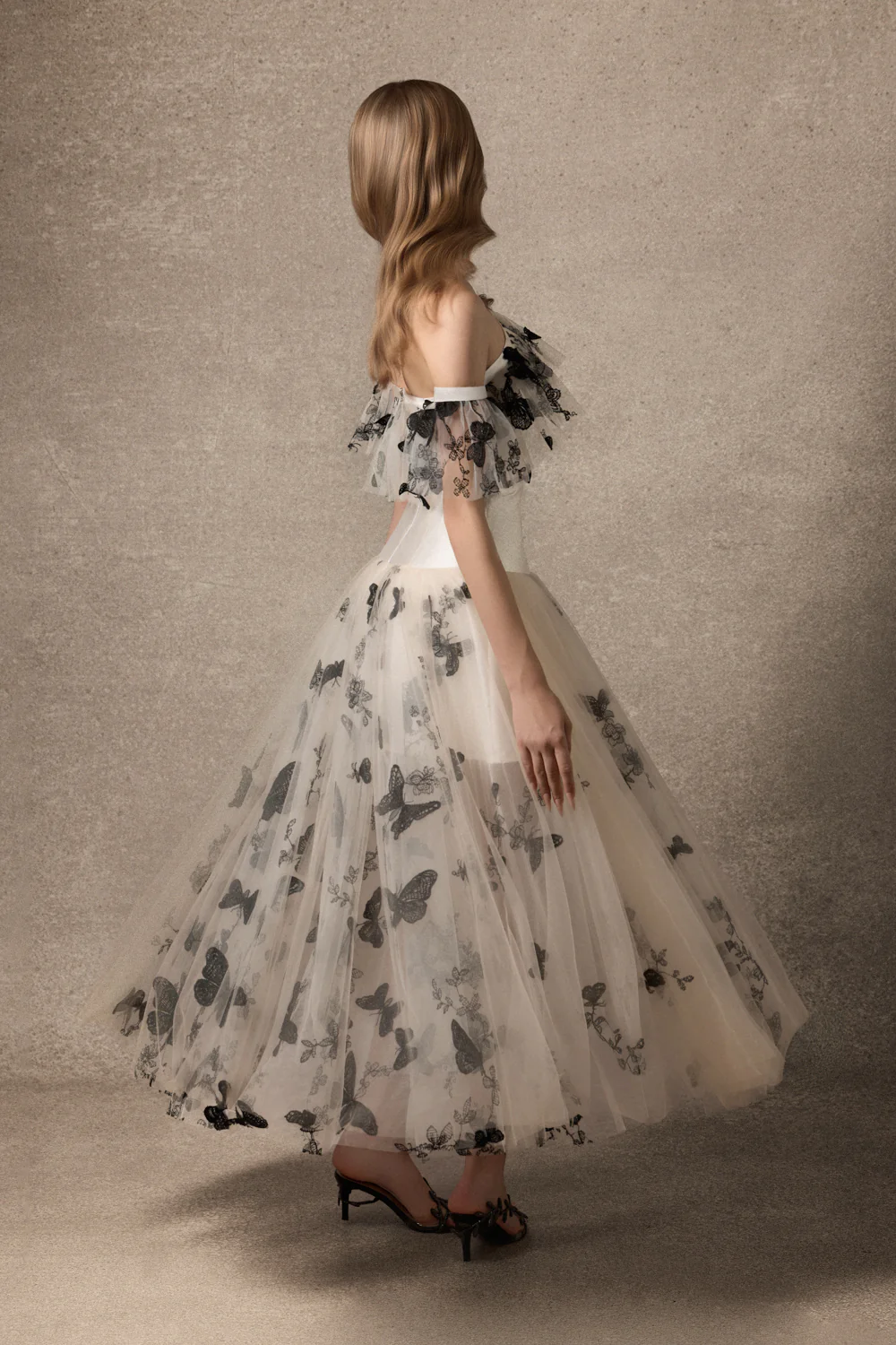 Eliora Crossover Neck Applique Maxi Dress