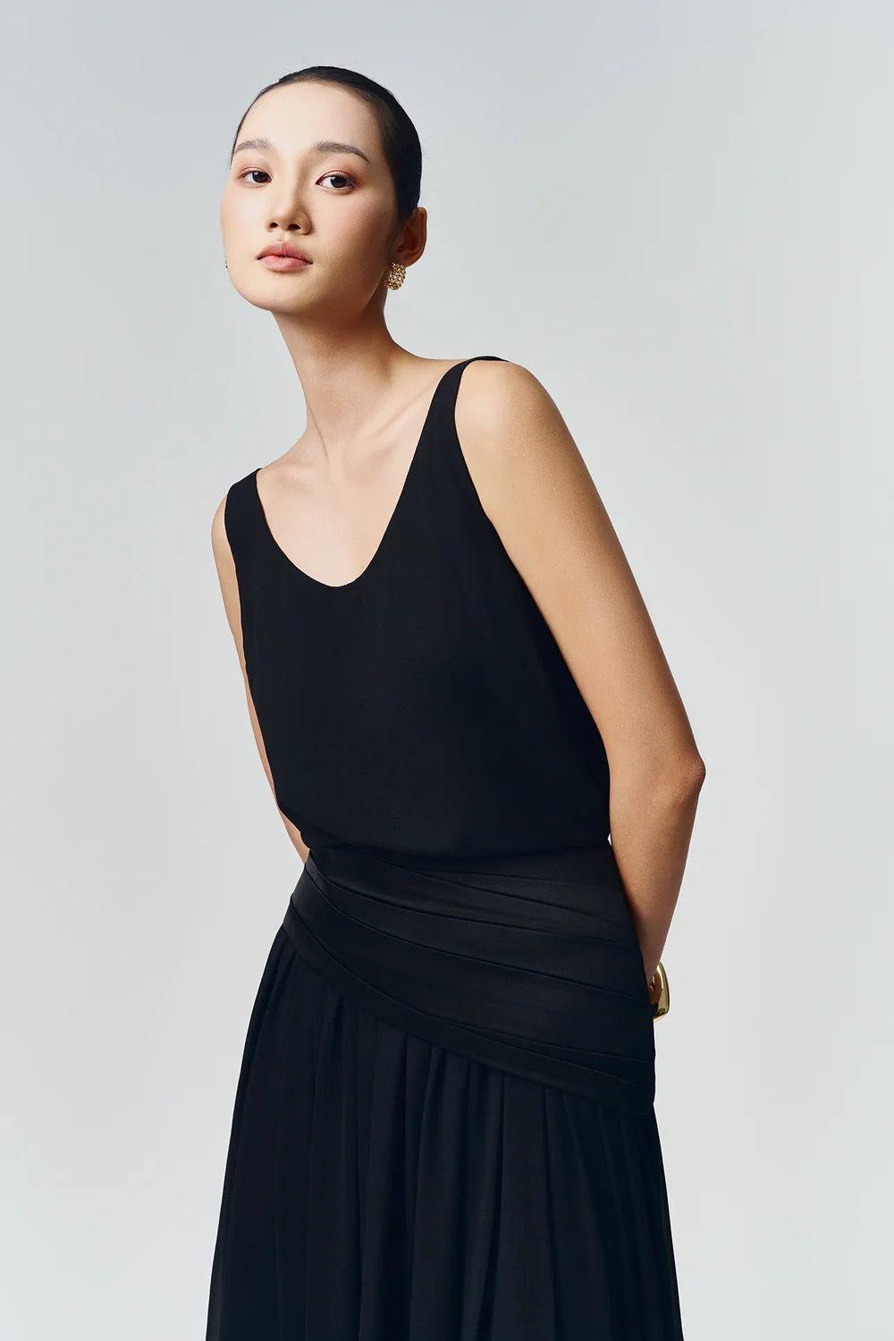 Lyra Scoop Neck Silk Top