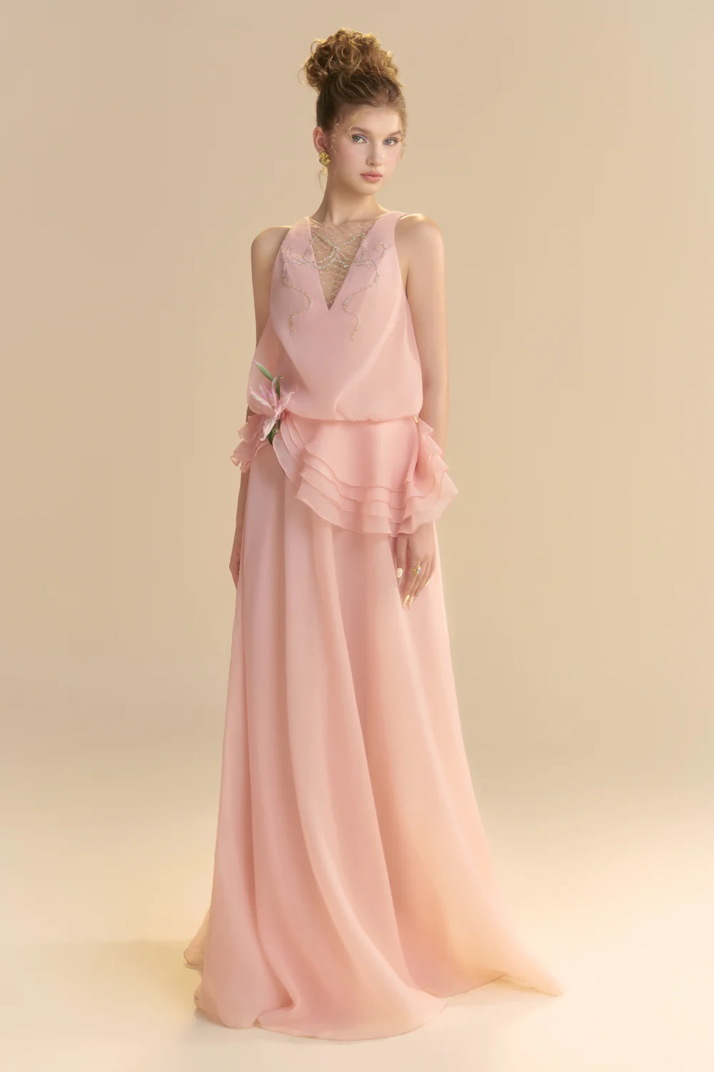 Lys Blouson Draped Maxi Dress