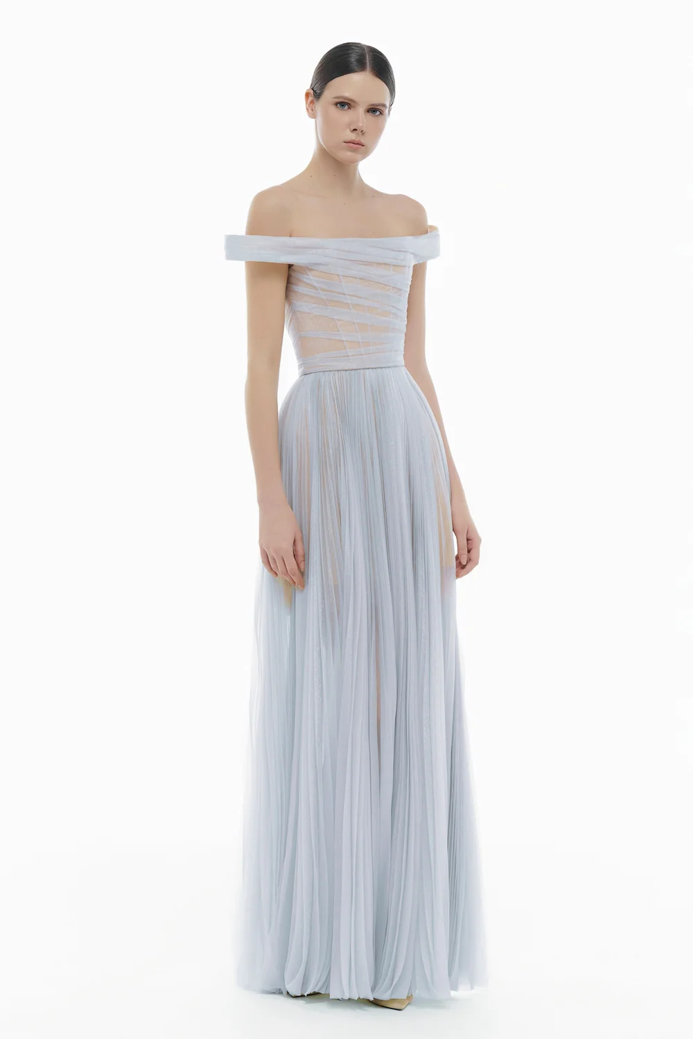 Aurora Off-Shoulder Draped Maxi Dress