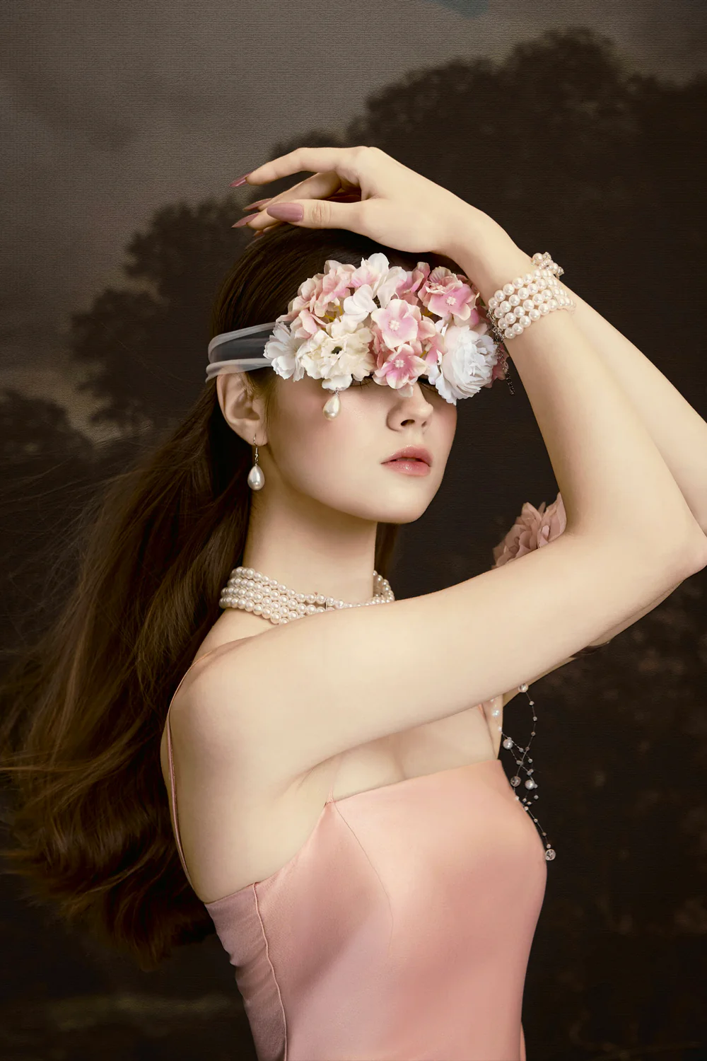 Erato Square Neck Draped Midi Dress