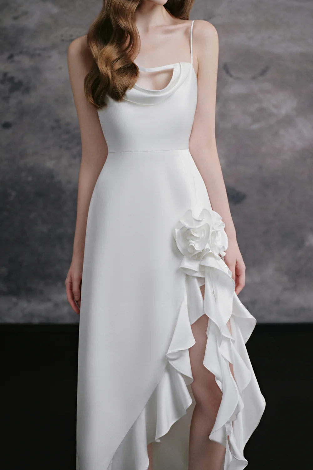 Camy Cowl Ruffle Maxi Dress