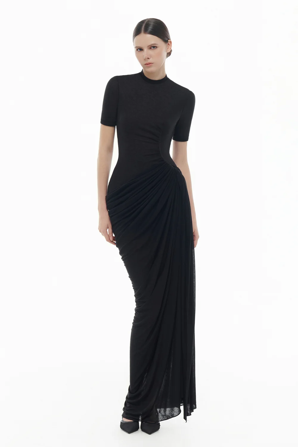 Colette High Neck Draped Maxi Dress