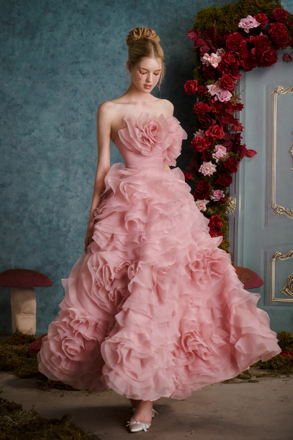 Rosie Ball Gown Ruffle Layer Organza Floor Length Dress