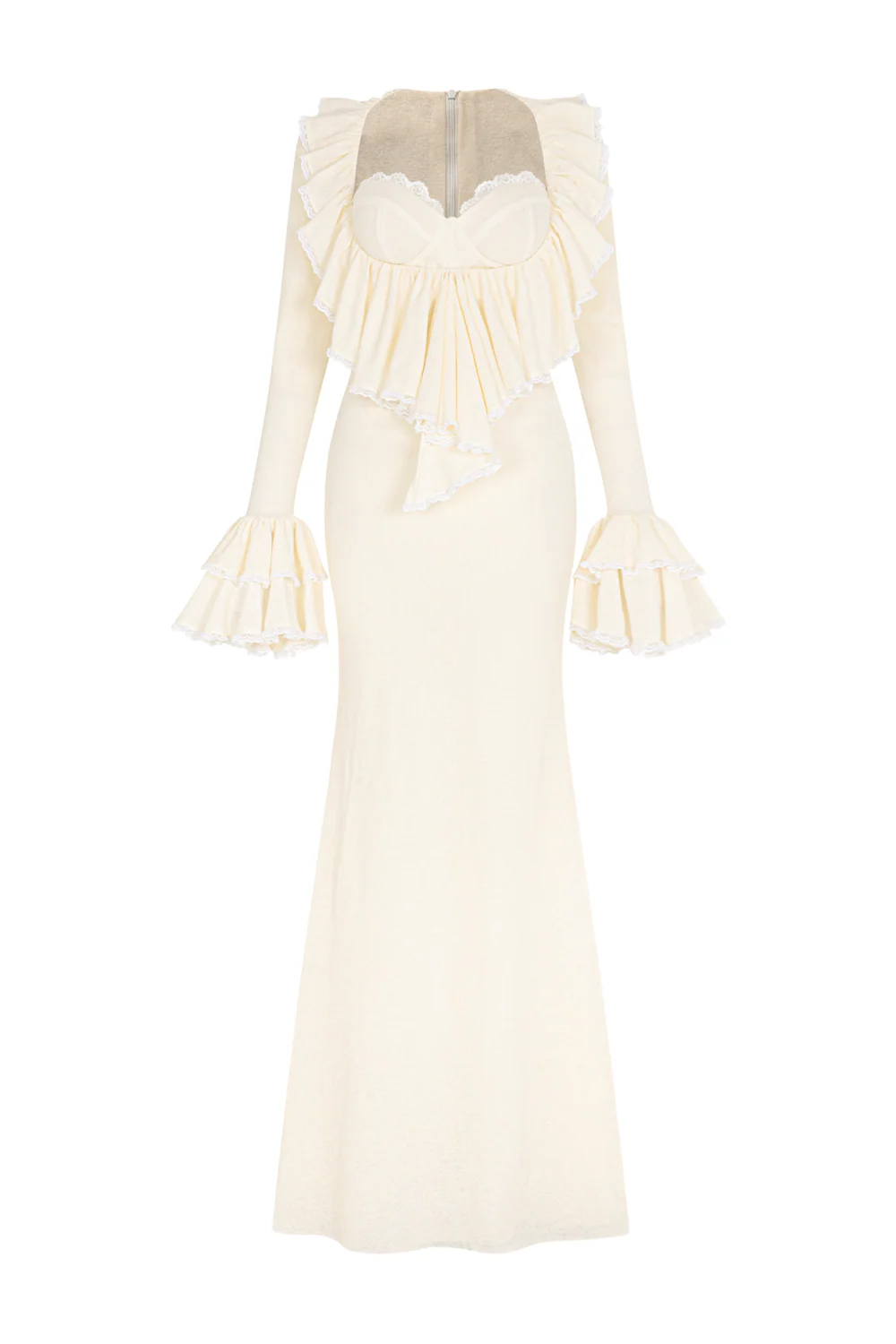 Souffle Sweetheart Ruffle Maxi Dress