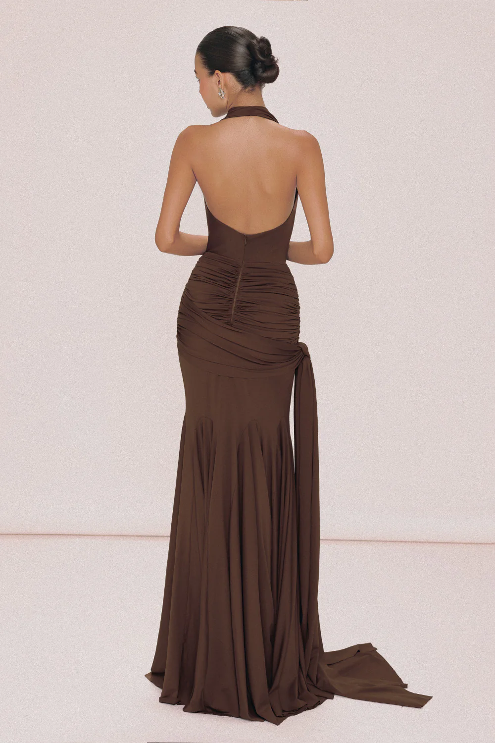 Venus Mermaid Halter Neck Spandex Maxi Dress