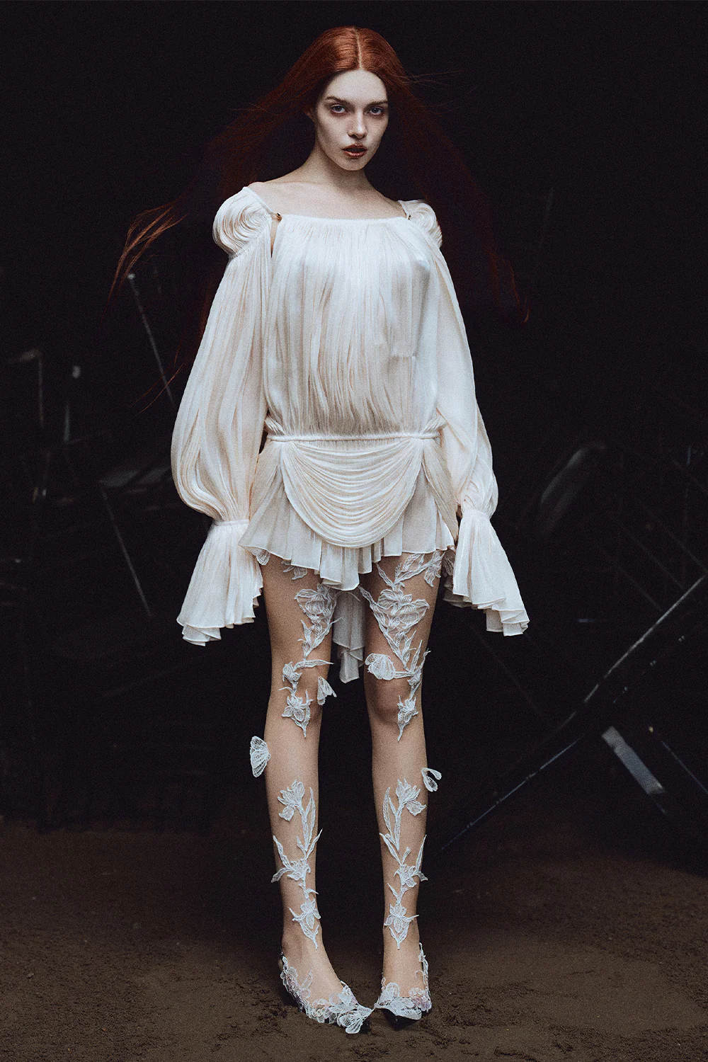 Arcadia Blouson Draped Mini Dress