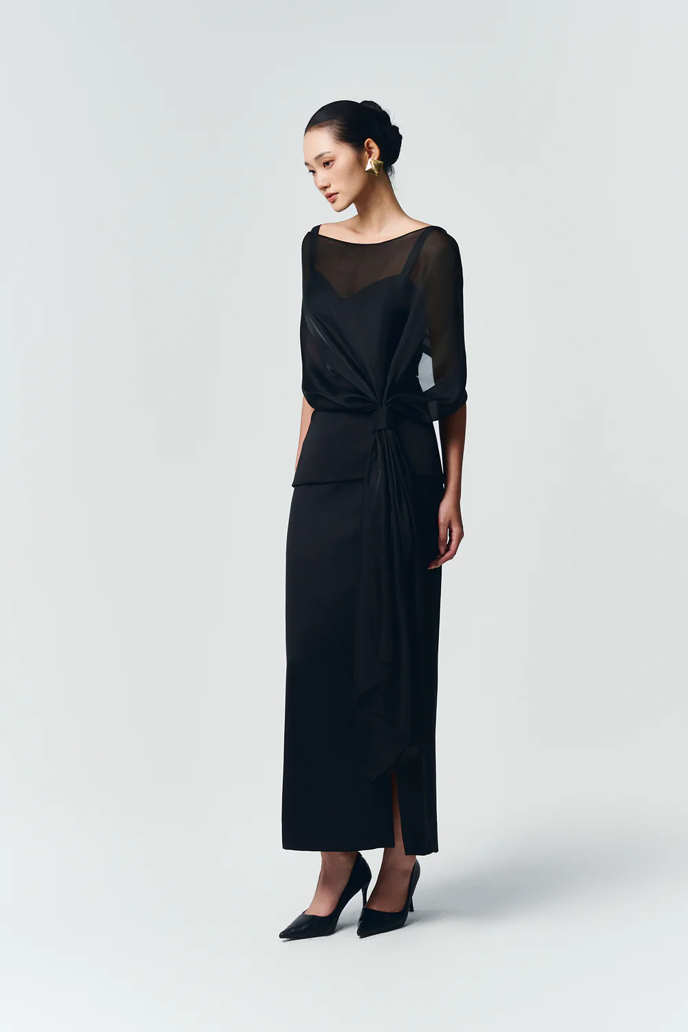 Halley Boat Neck Draped Top