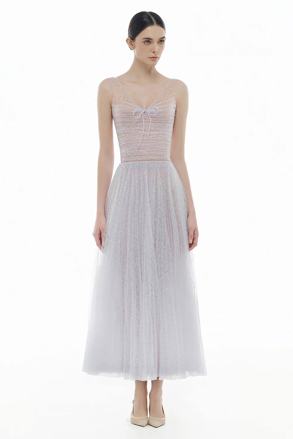 Vivienne V-Neck Sequin Midi Dress