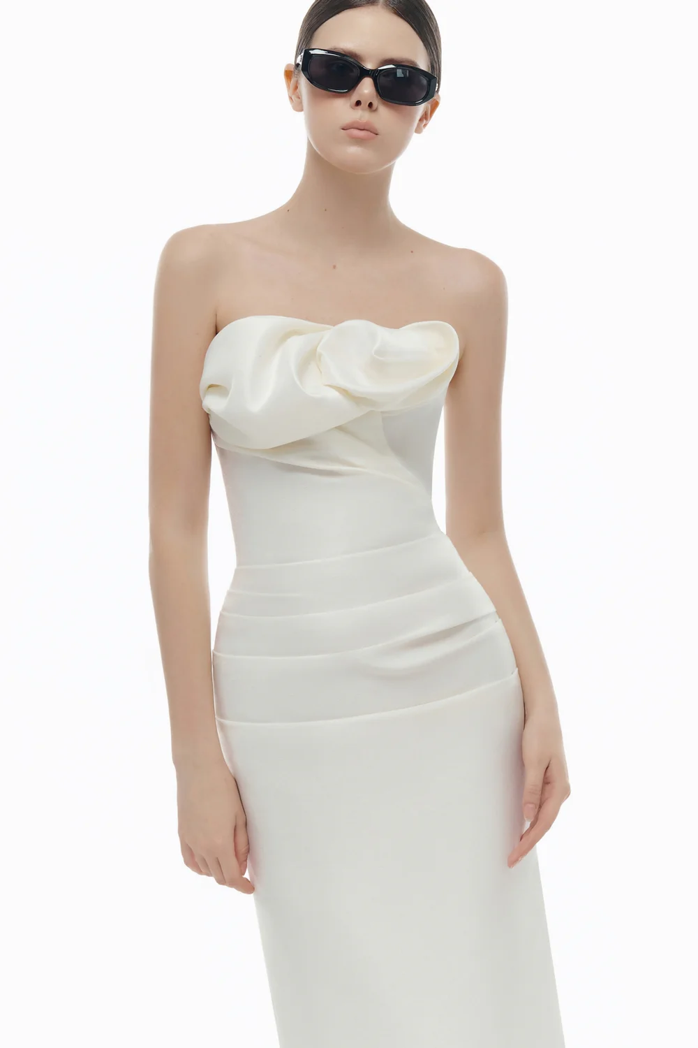 Lucienne Curved Draped Midi Dress