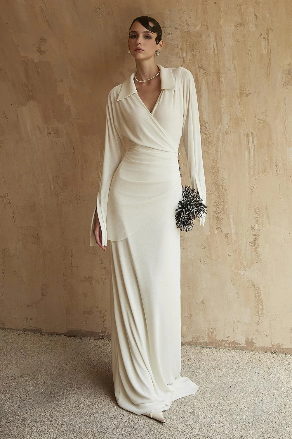 Cordelia Split Sleeve Draped Maxi Dress