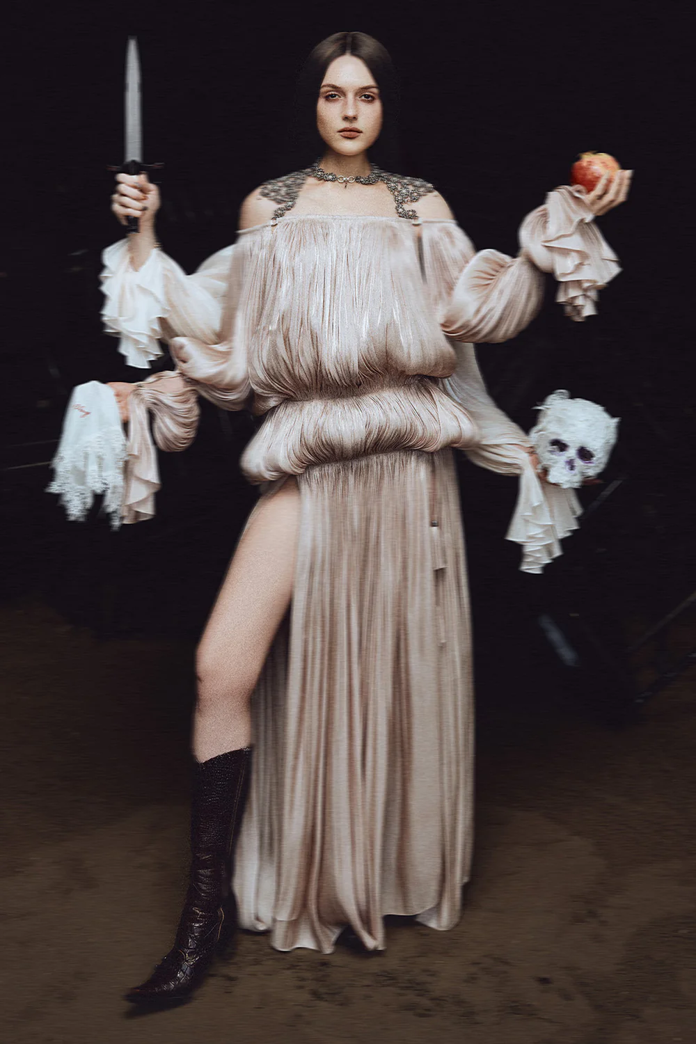 The Tempest Bishop Sleeve Tassel Maxi Dress