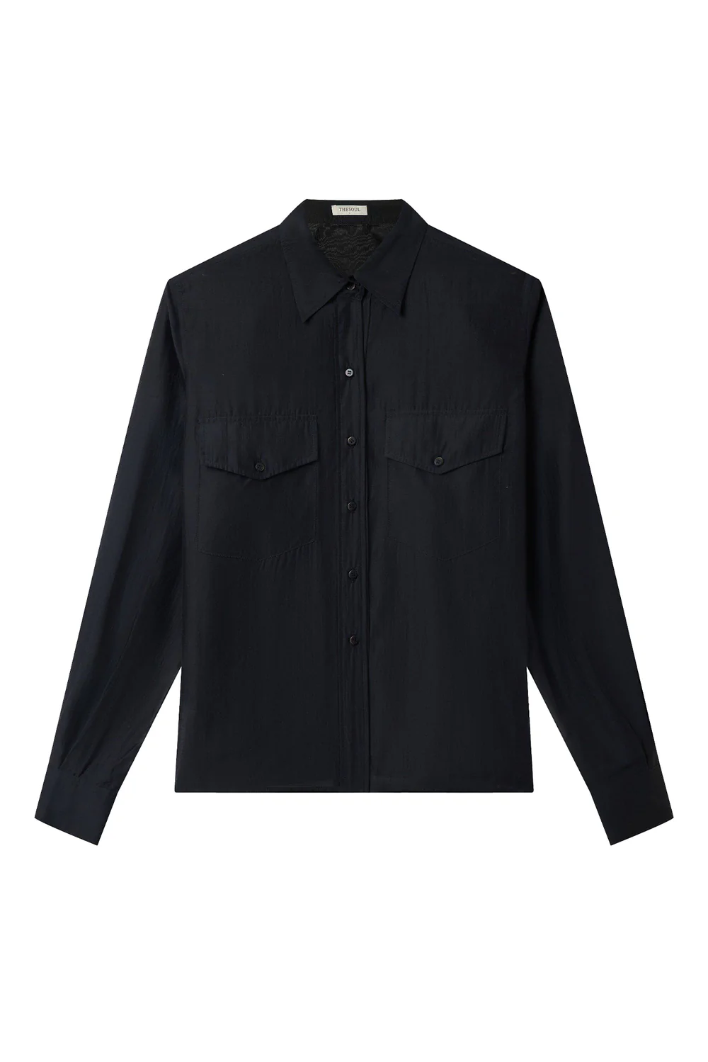 Midnight Straight Flap Pocket Polyester Shirt