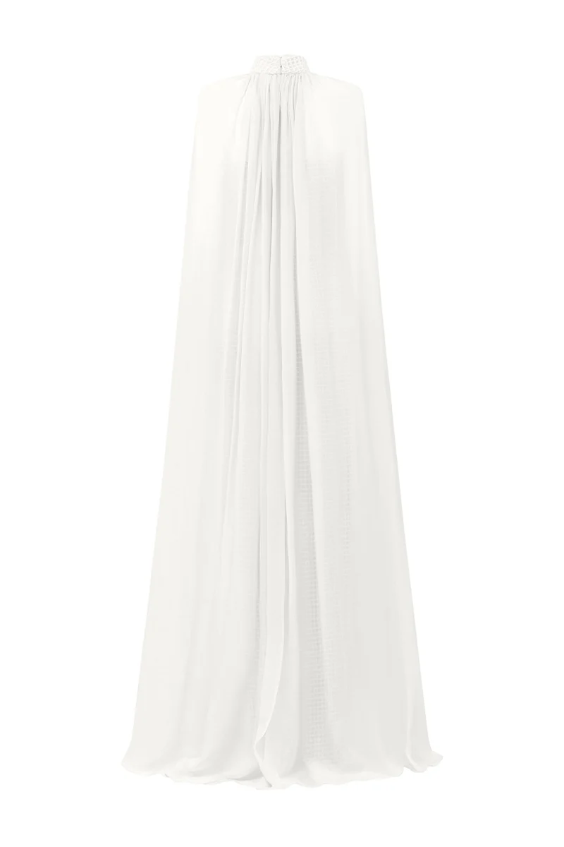 Avianna Cape Sleeves Bead Maxi Dress