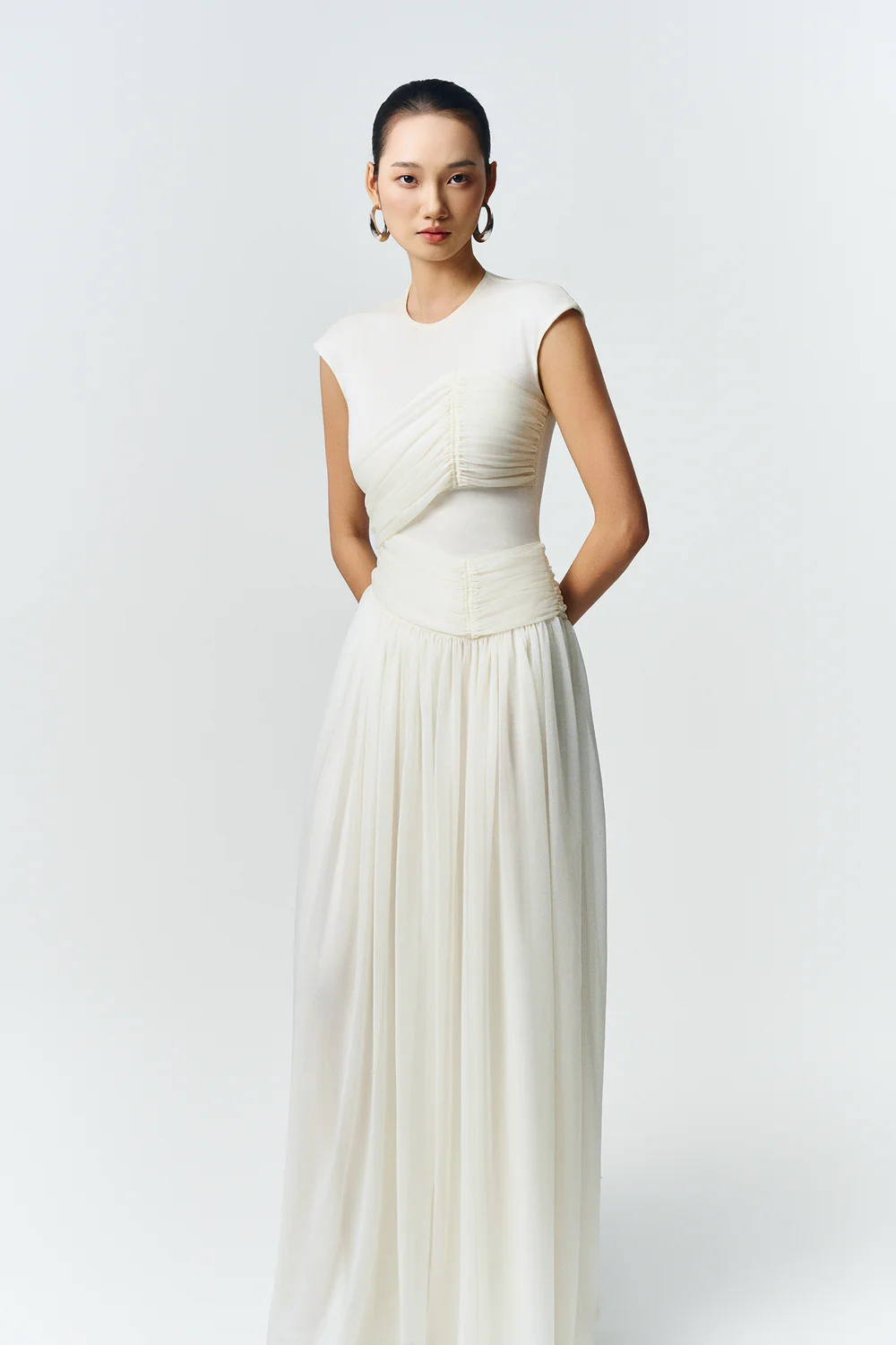 Terra Cap Gathering Maxi Dress