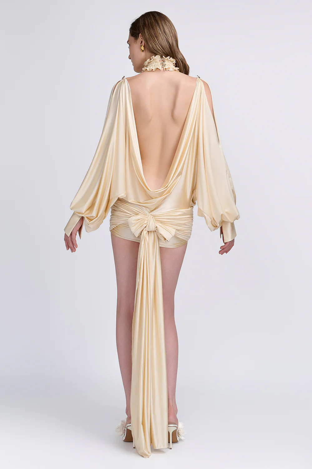 Portia Blouson Ruffle Mini Dress