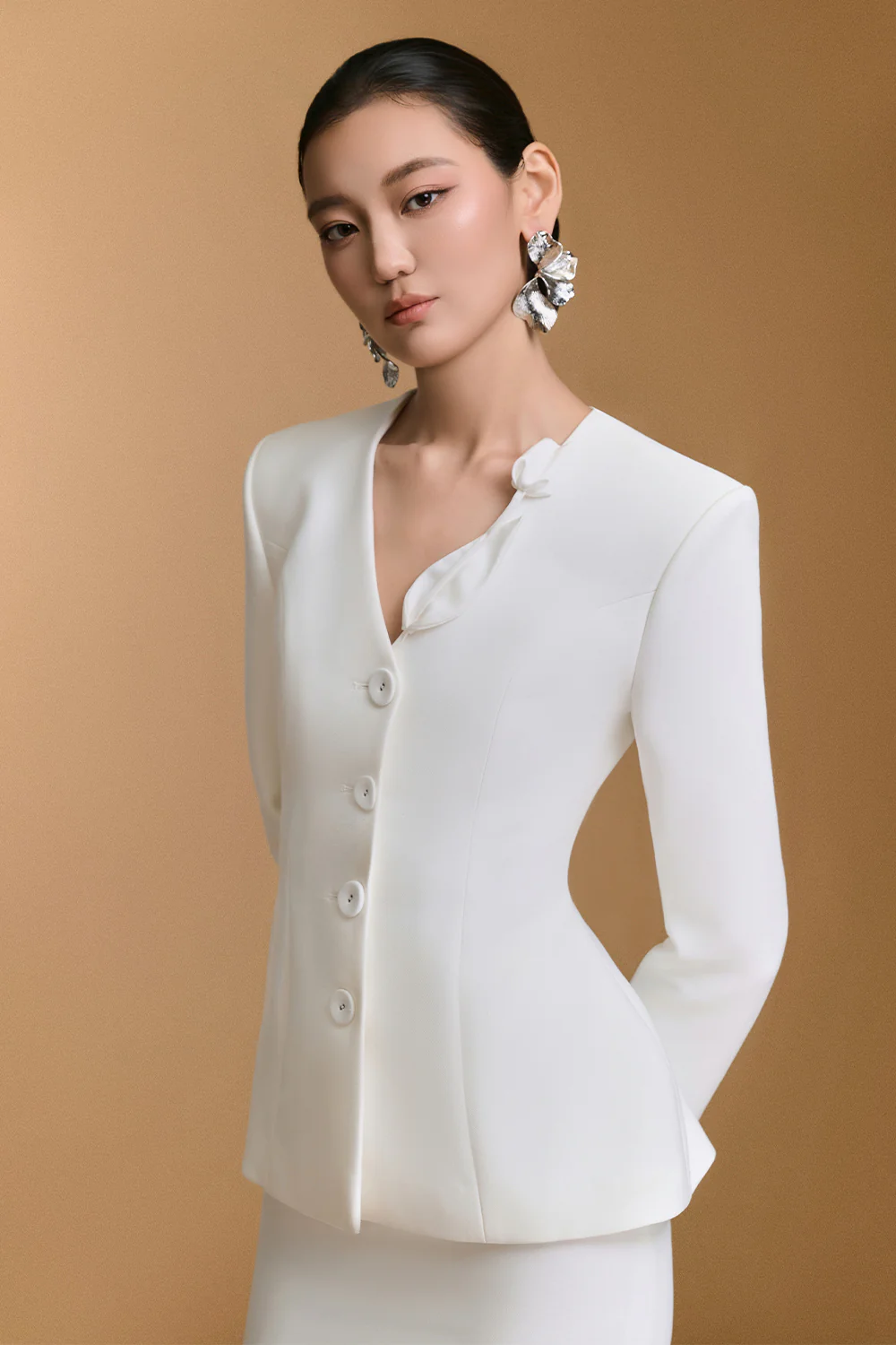 Tulip Peplum Applique Blazer