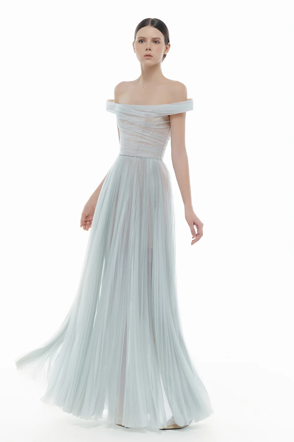 Aurora Off-Shoulder Draped Maxi Dress