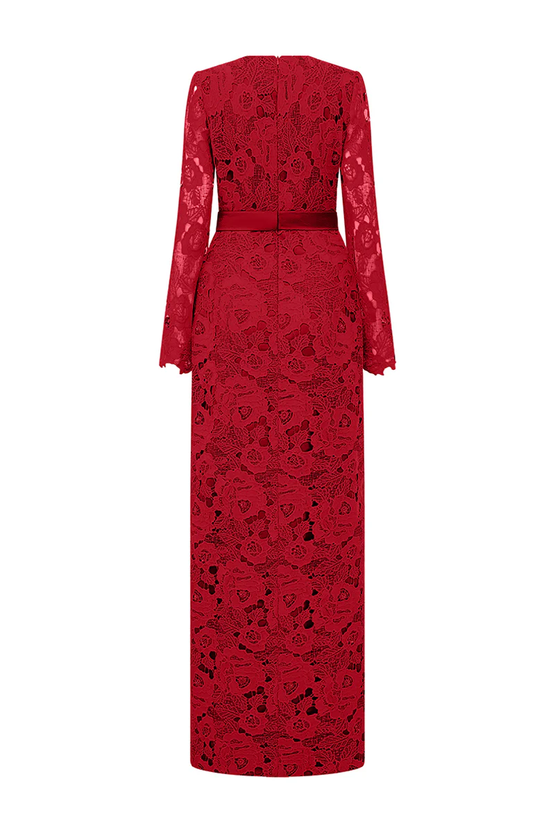 Kennedi Long Sleeve Lace Maxi Dress
