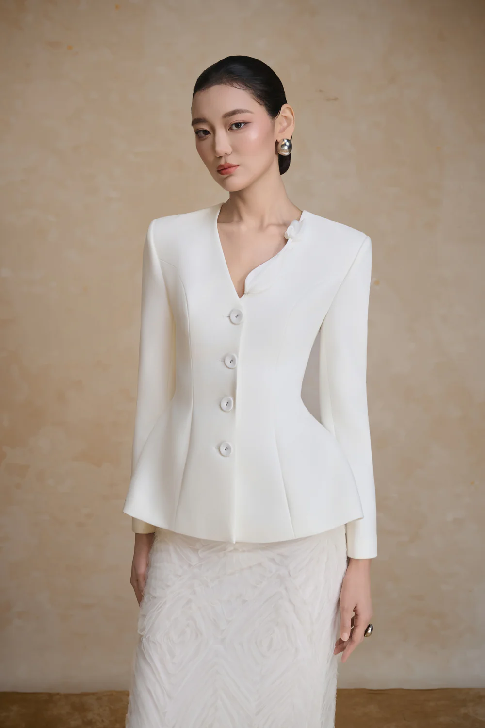 Tulip Peplum Applique Blazer