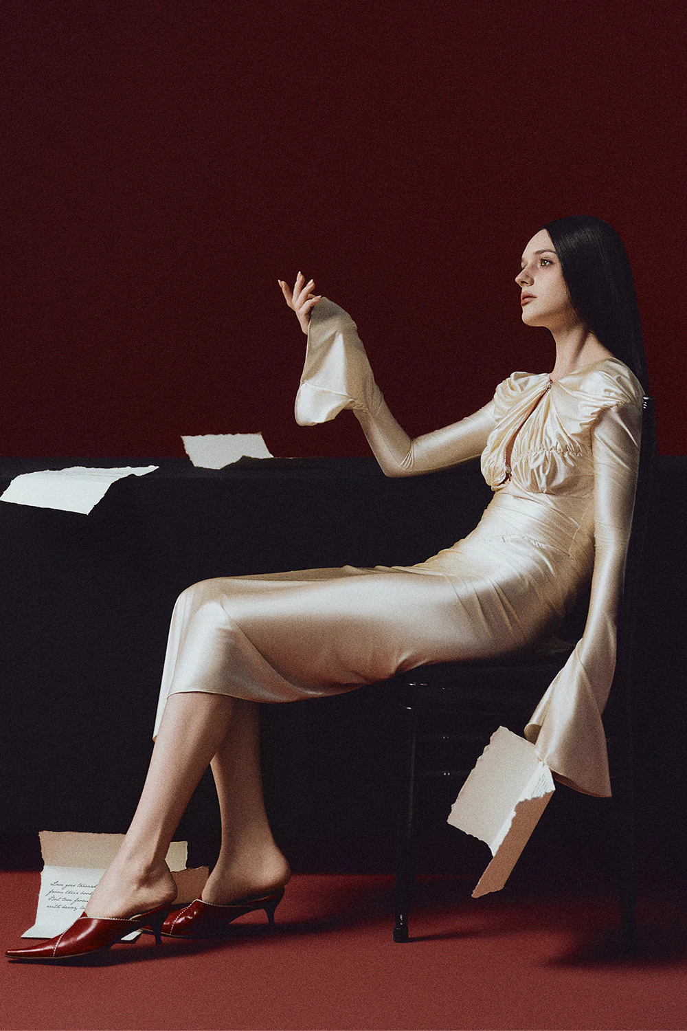 Fair Verona Sheath Gathering Maxi Dress