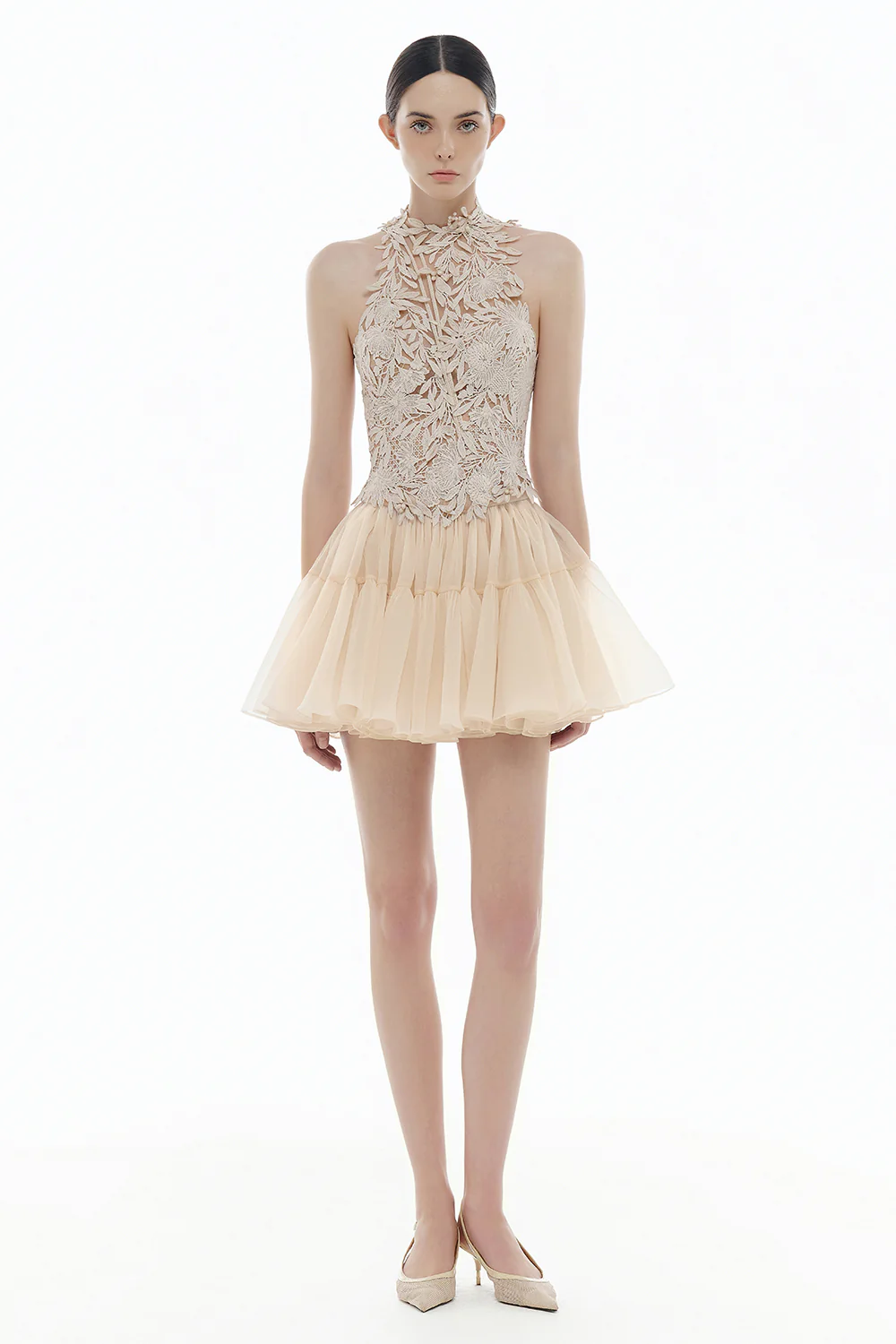 Amira Halter Neck Applique Top