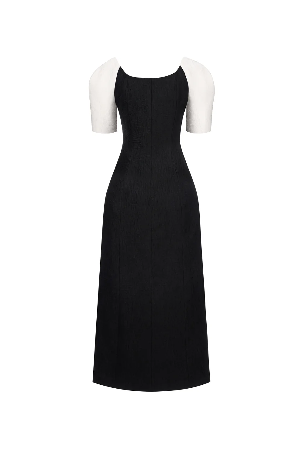 Maia Puff Sleeve Jacquard Midi Dress