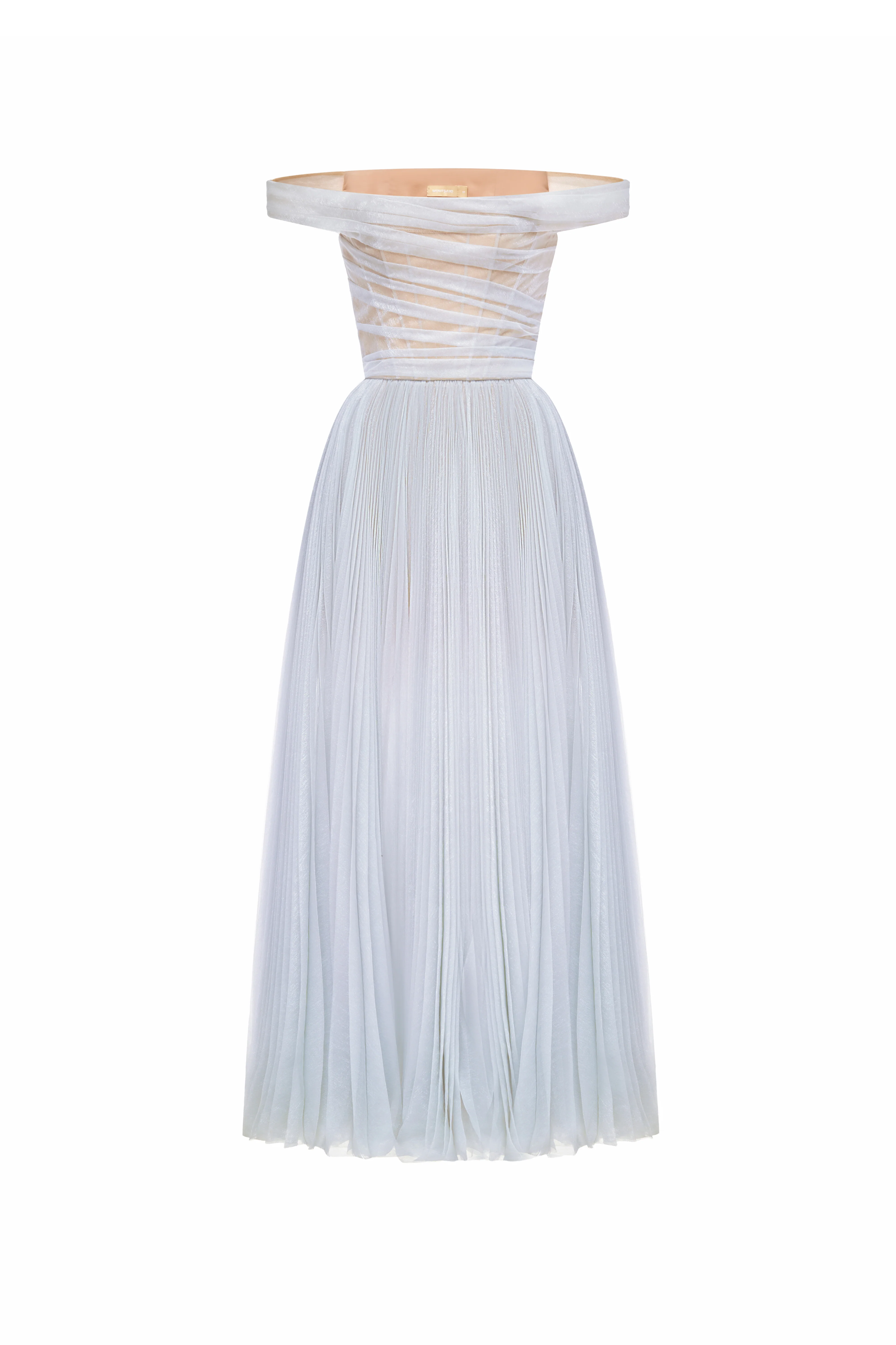 Evangeline Off-Shoulder Draped Midi Dress