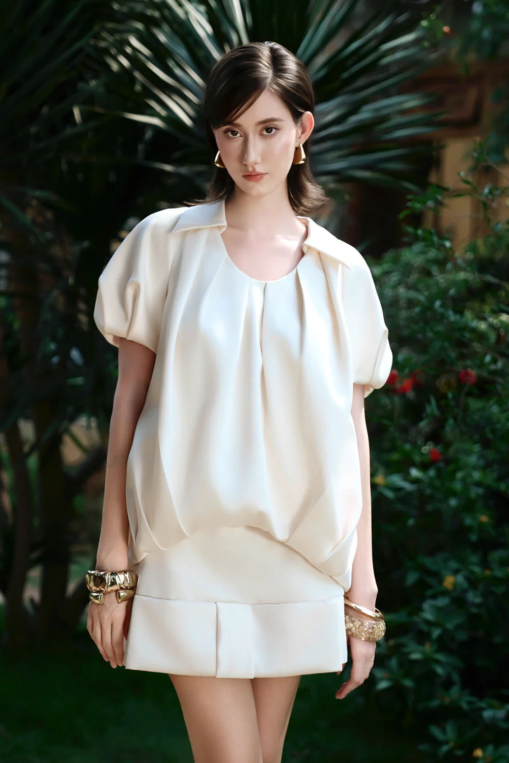 Lush Bubble Pleated Top