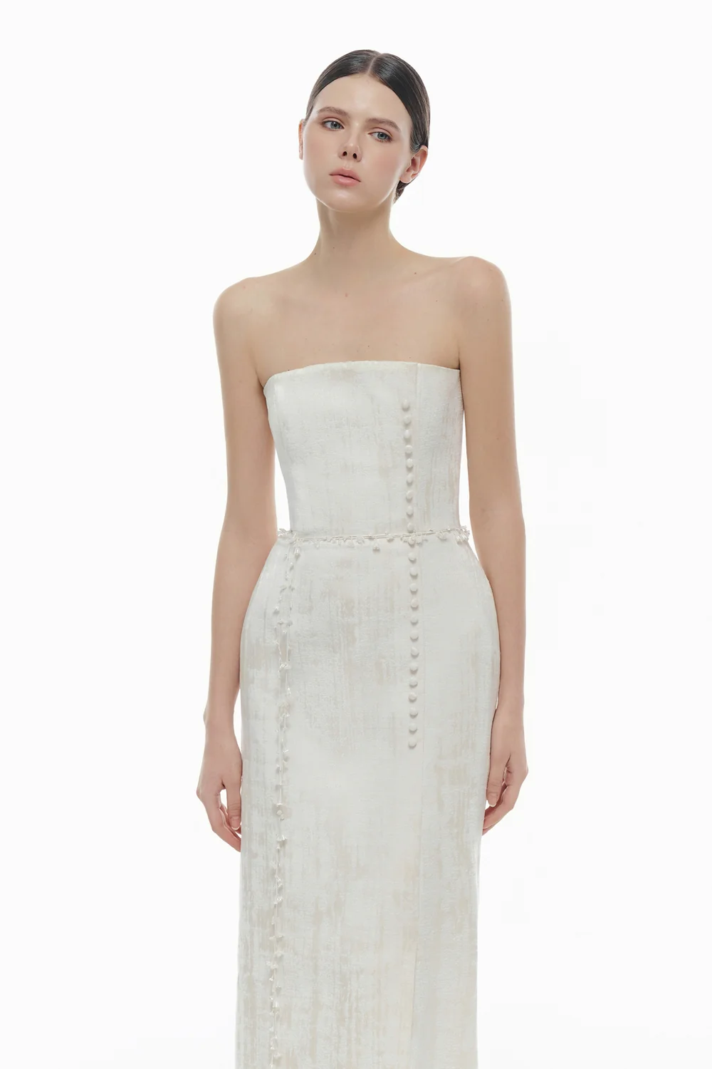 Violetta Sheath Button Maxi Dress