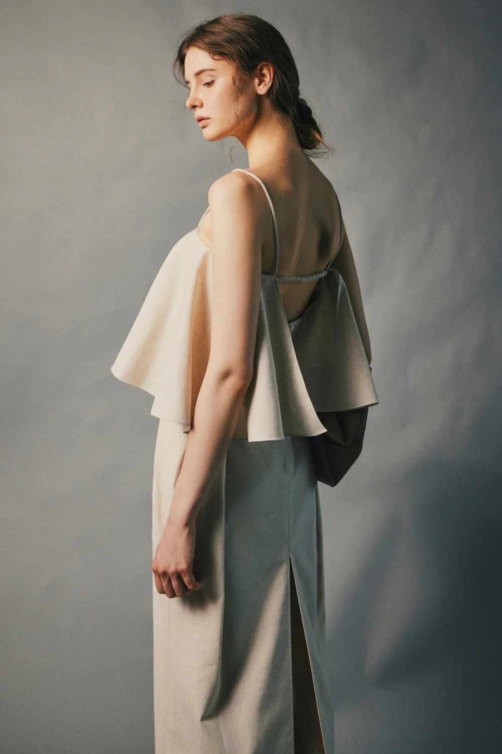 Flutter Flare Square Neck Draped Top