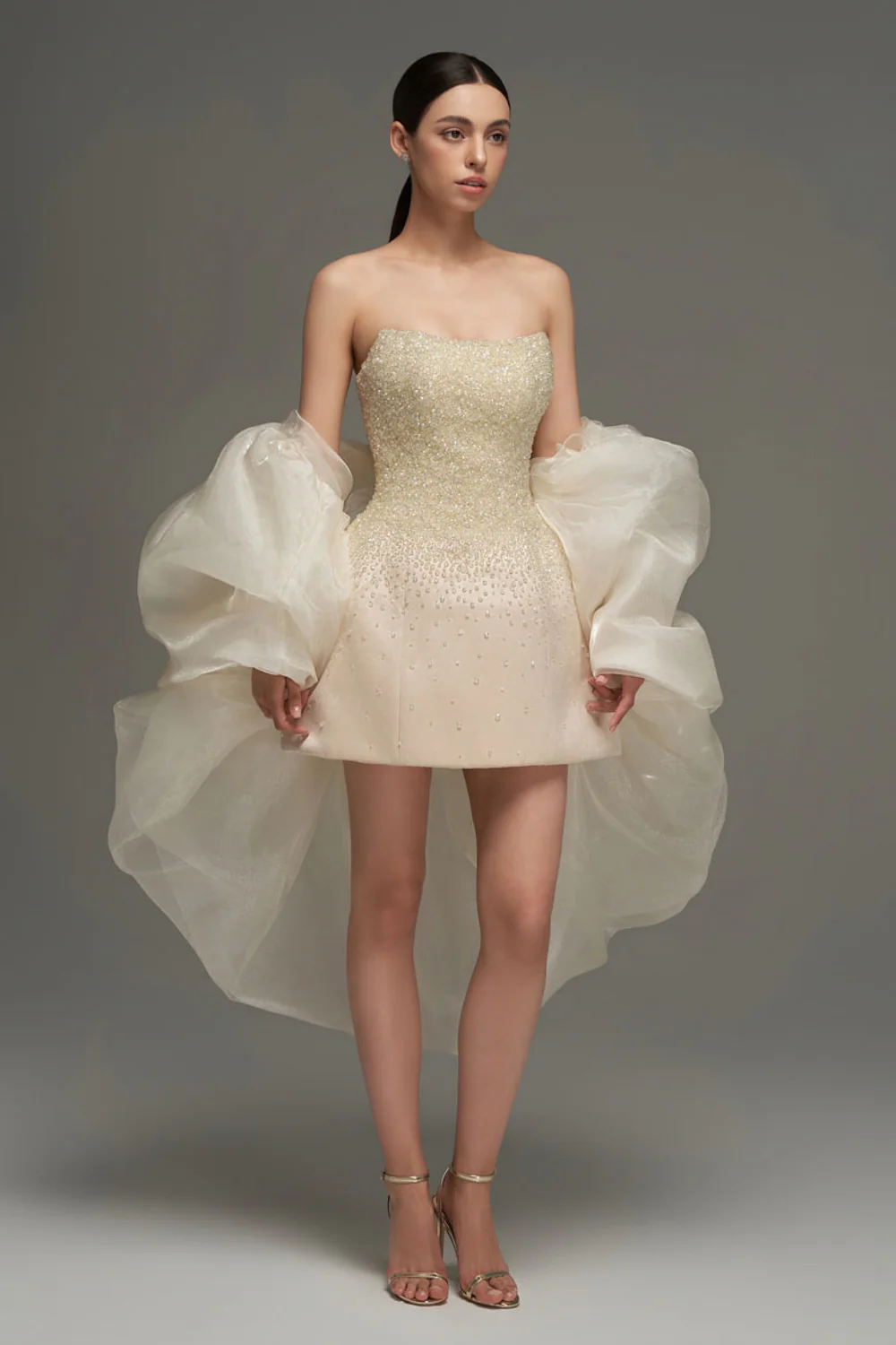 Cadence A-line Cape Sleeve Mini Dress