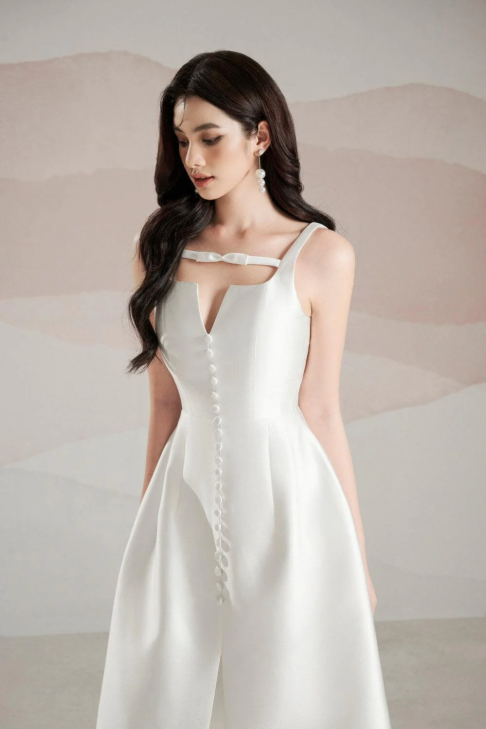 Rosie A-line Strappy Trerena Taffeta Midi Dress