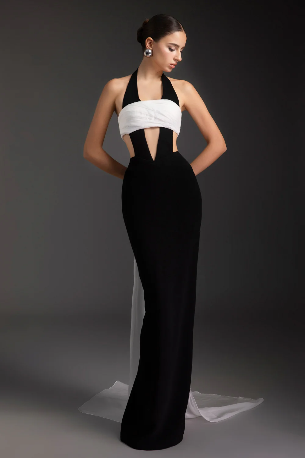 Twilight Halter Neck Draped Maxi Dress