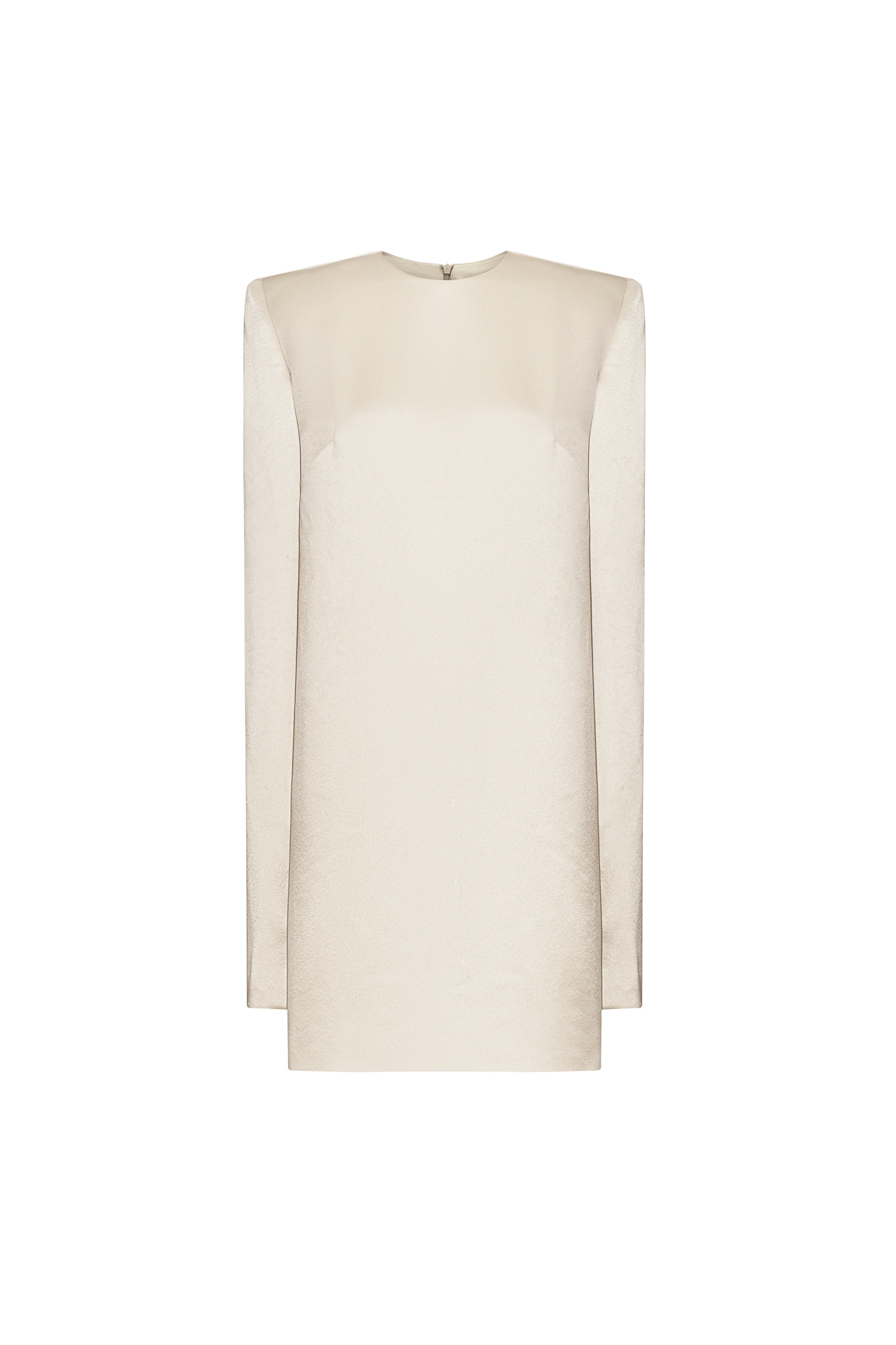 Roubaix Straight Round Neck Satin Mini Dress