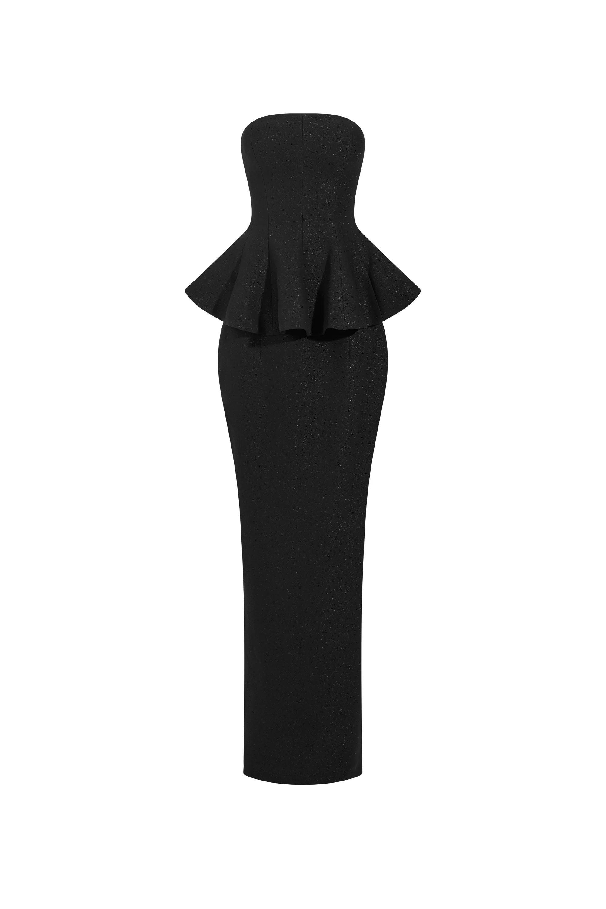 Gwen Peplum Crepe Maxi Dress