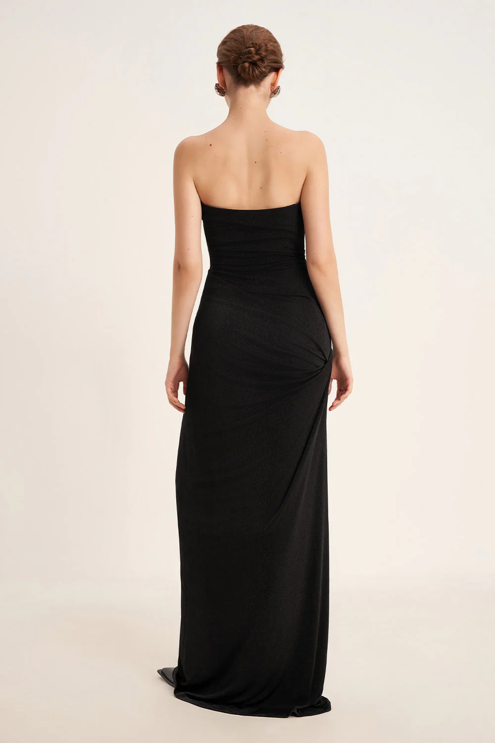 Pansy Sheath Straight Across Neck Elastic Cotton Floor Length Dress