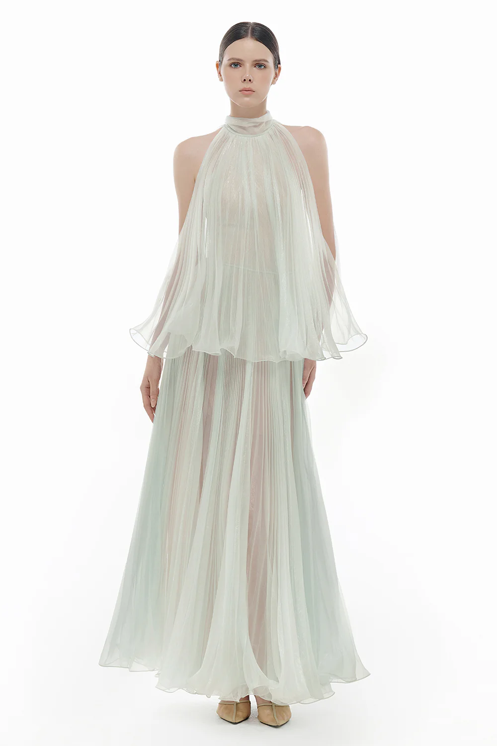 Margaux Halter Polyester Maxi Dress