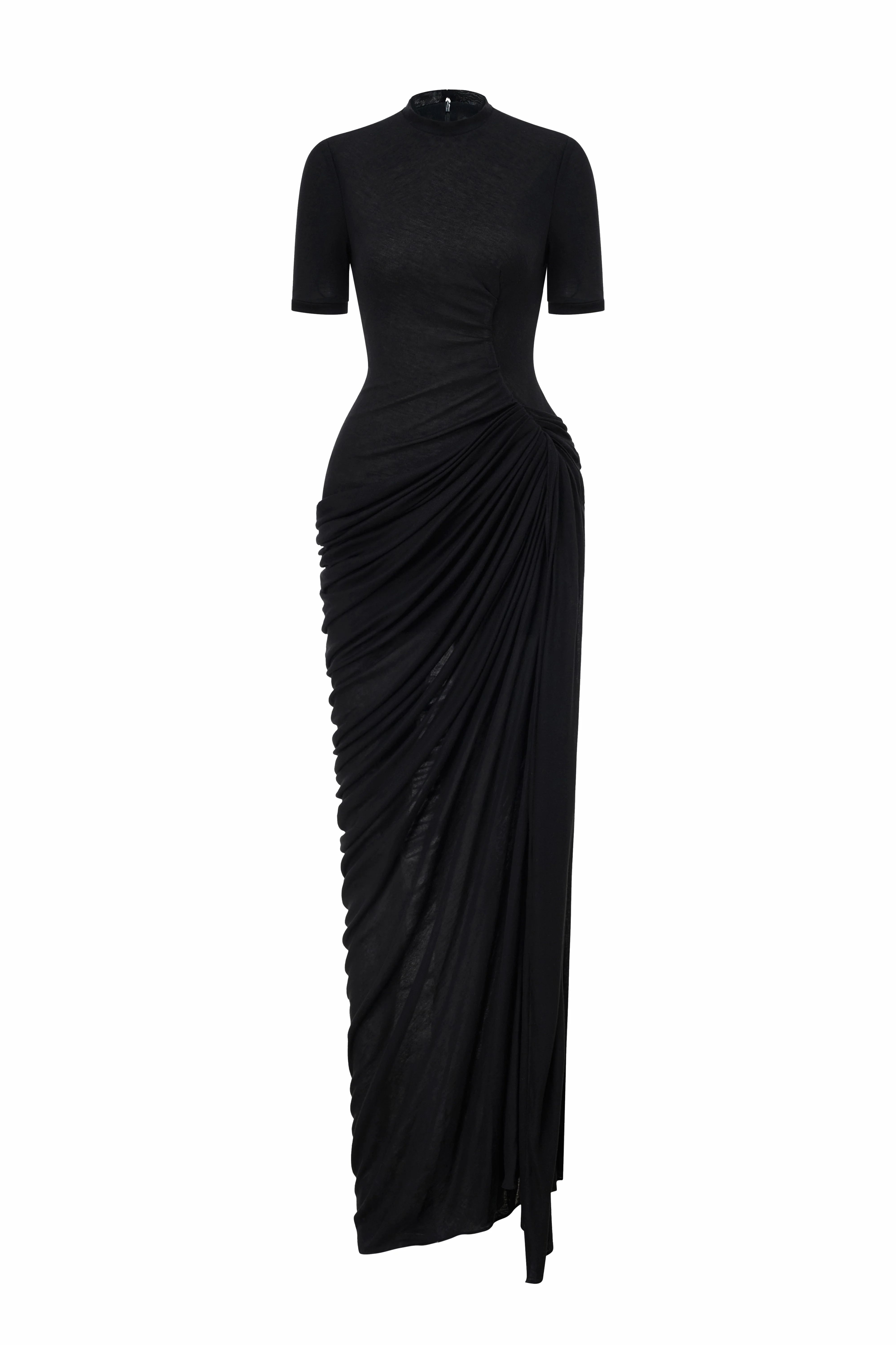 Colette High Neck Draped Maxi Dress