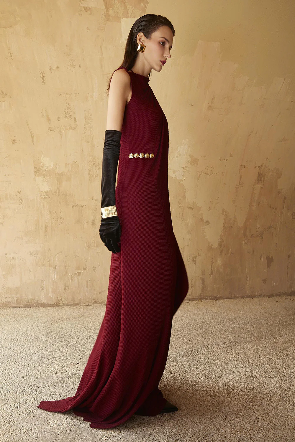 Walton High Neck Button Maxi Dress