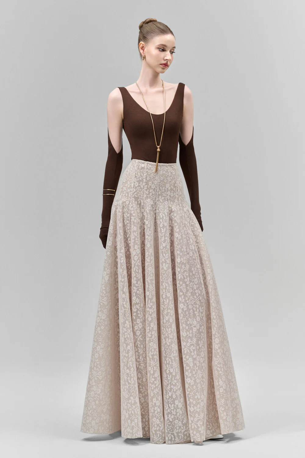 Thalindra Bodycon Scoop Neck Jersey Bodysuit