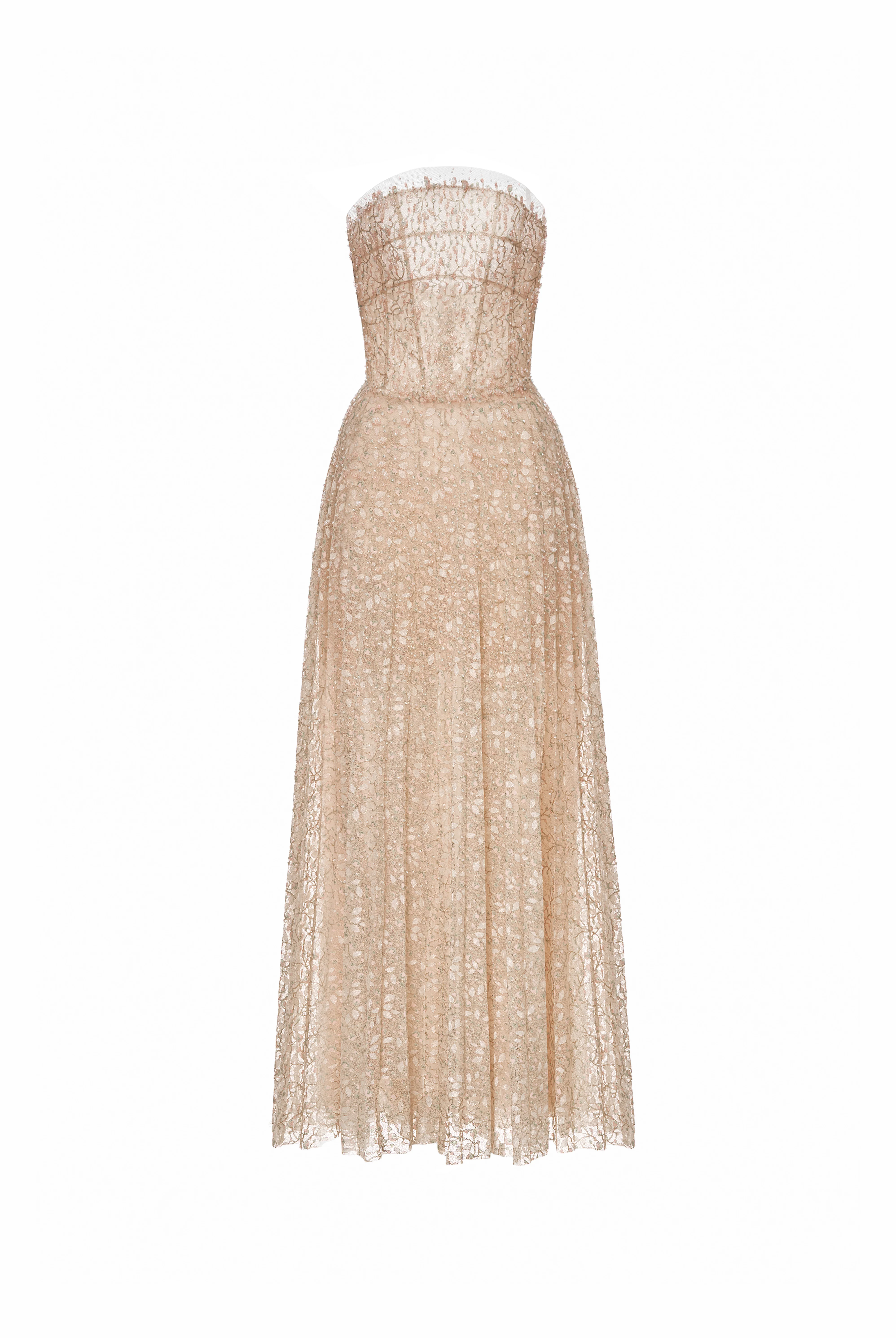 Noémie Straight Across Neck Bead Maxi Dress