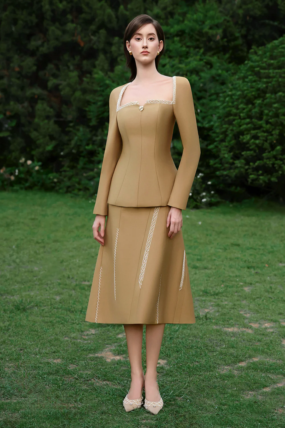 Virtue A-line Taffeta Skirt