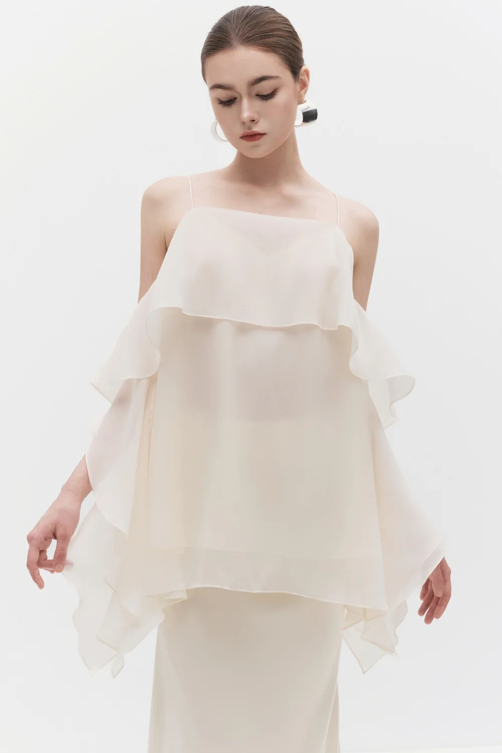 Fragile Trapezoid Ruffle Top