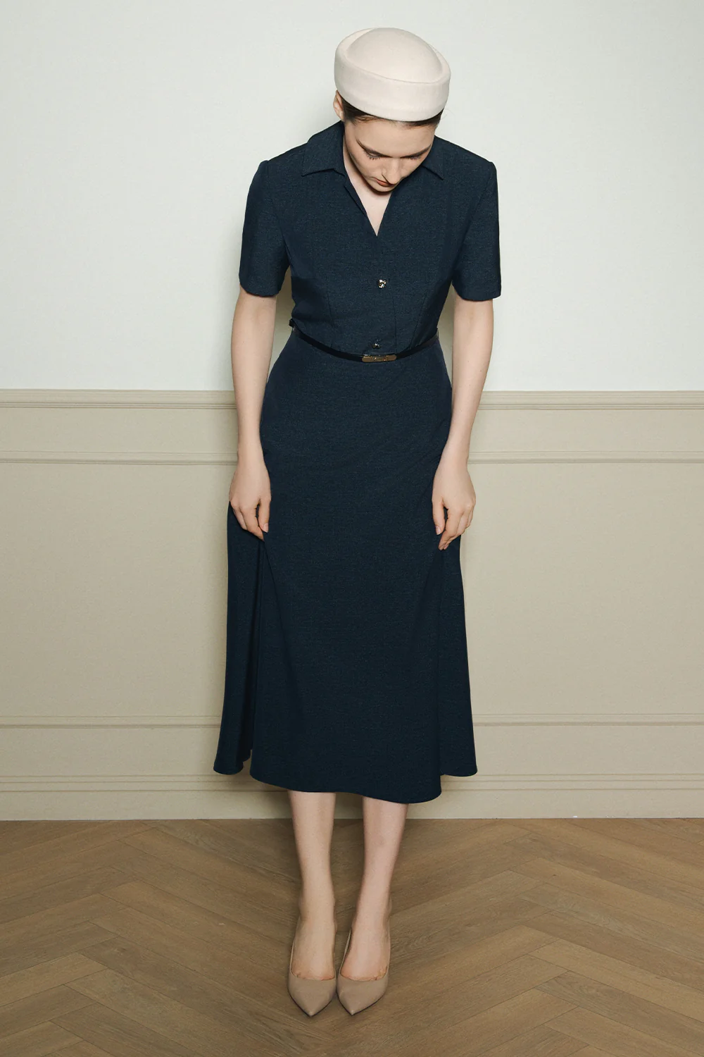 Juliet Collared Button Midi Dress