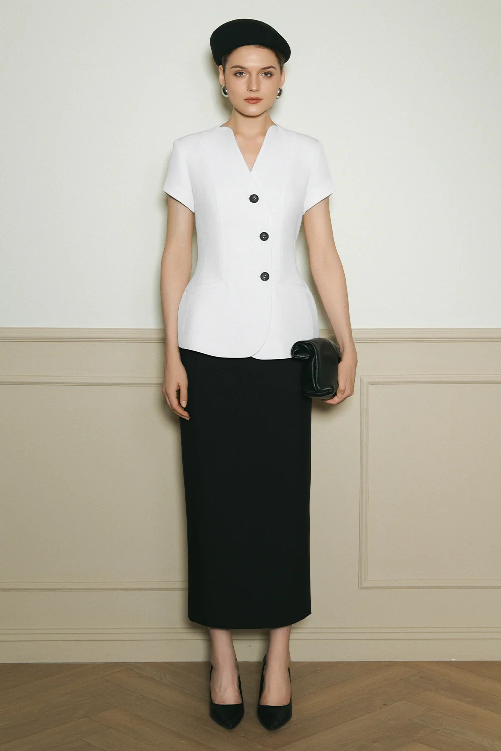 Etoile V-Neck Twill Blazer