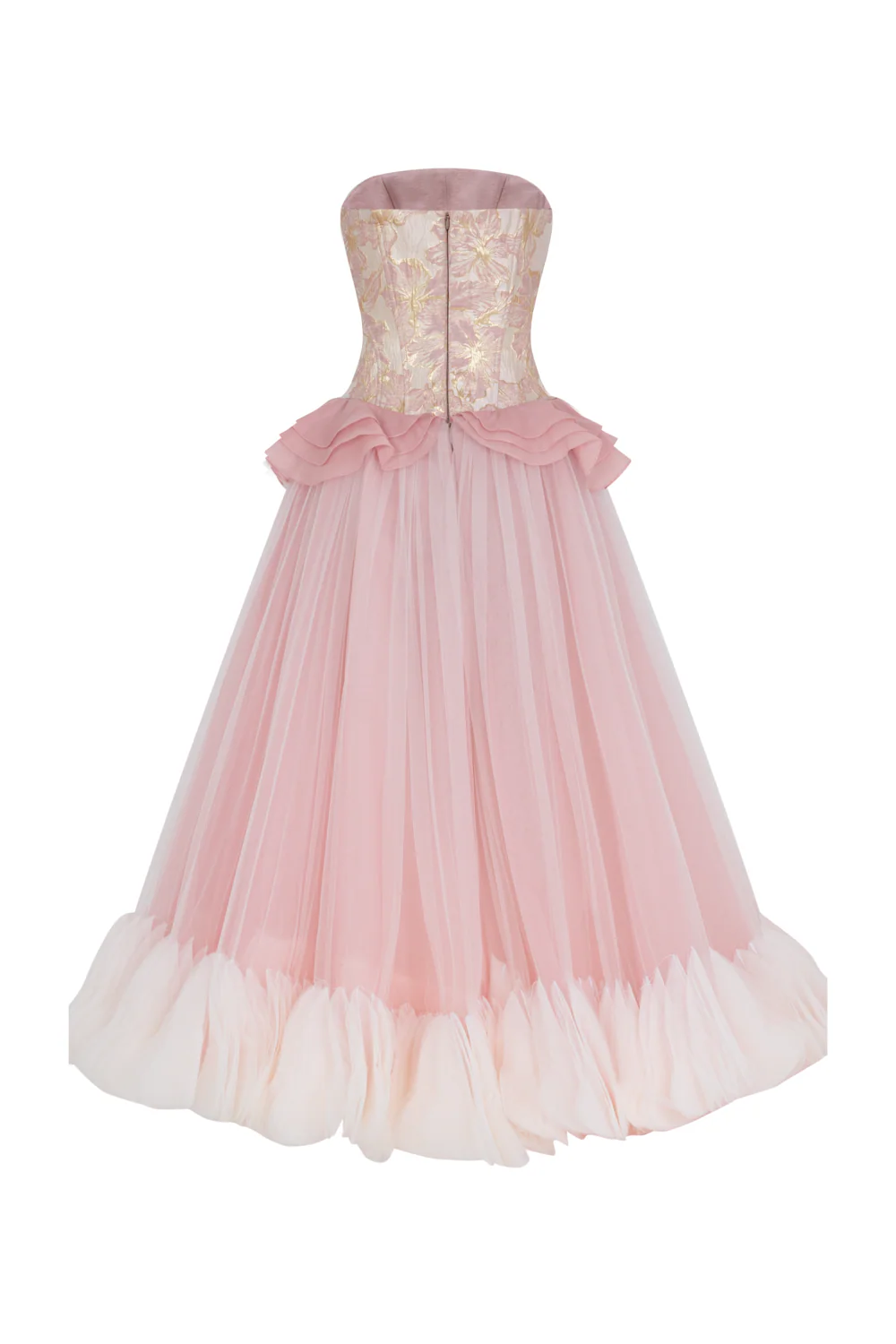 Floriade Straight Across Neck Ruffle Maxi Dress