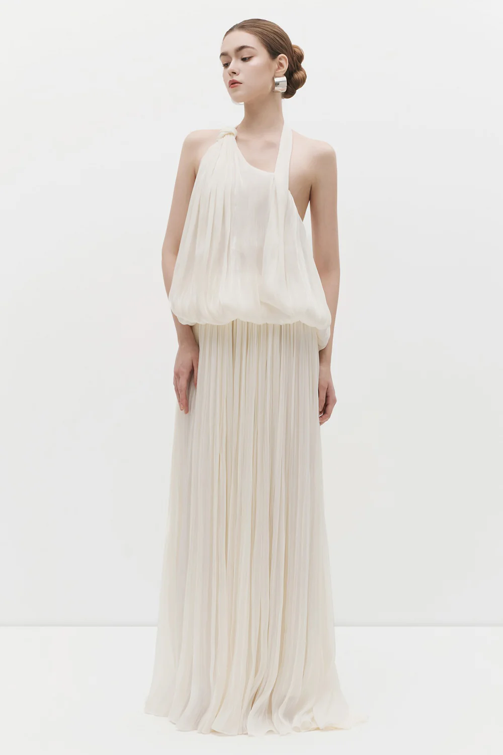 Lealia Bubble Pleated Maxi Dress
