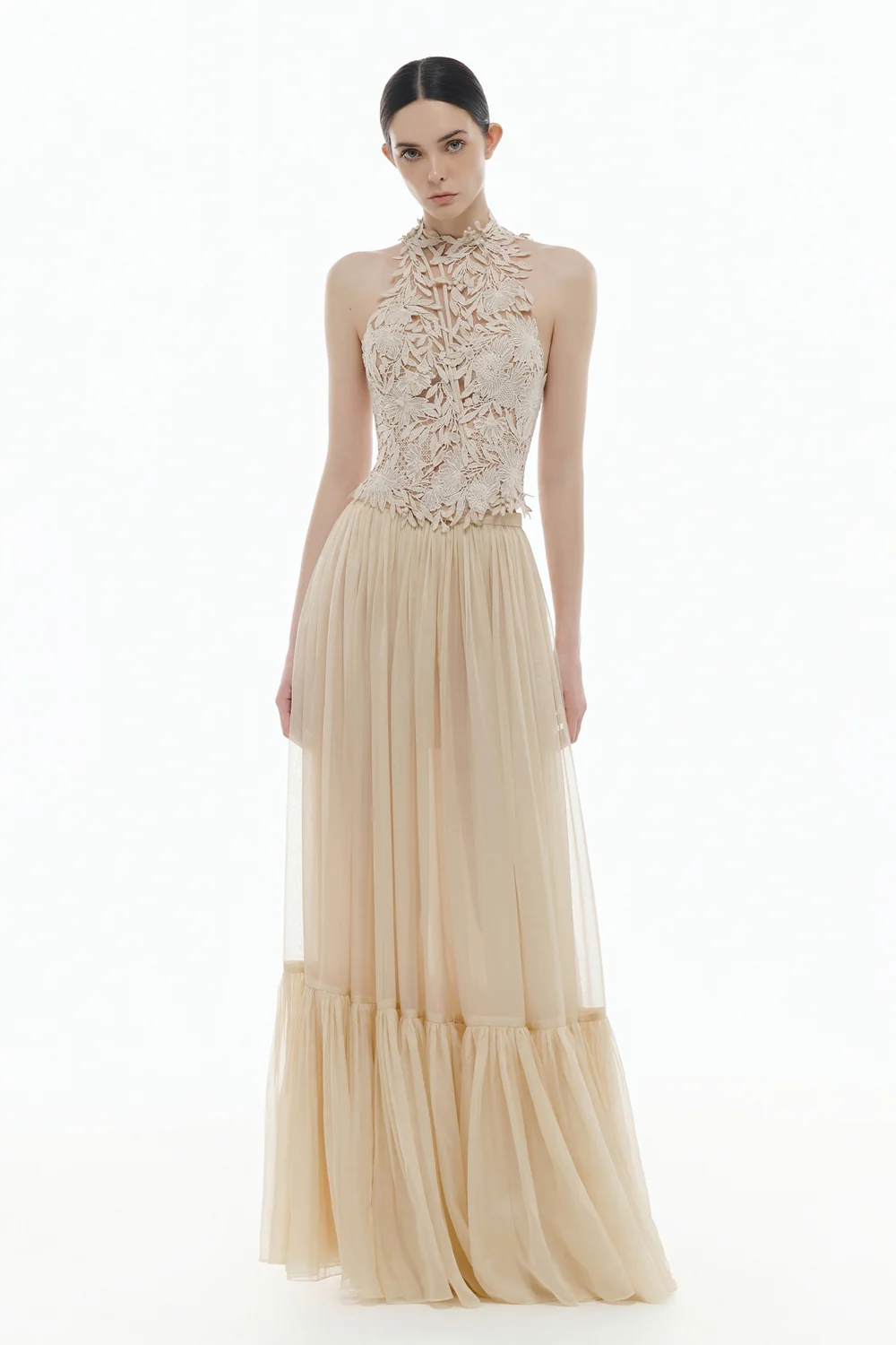 Amira Halter Neck Applique Top