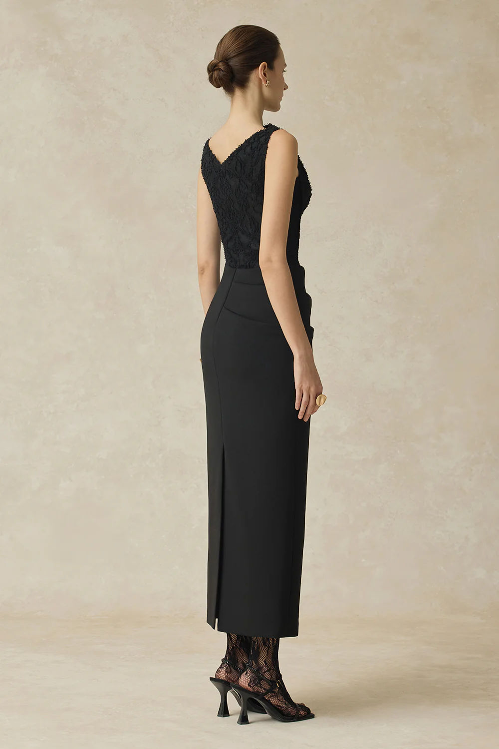 Serephira Pencil Draped Midi Dress